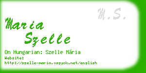 maria szelle business card