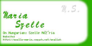 maria szelle business card